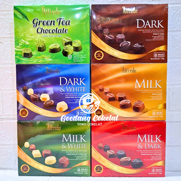 

ALFREDO FINE CHOCOLATE IN BOX 110G Green Tea Milk Dark White Chocolate 110g