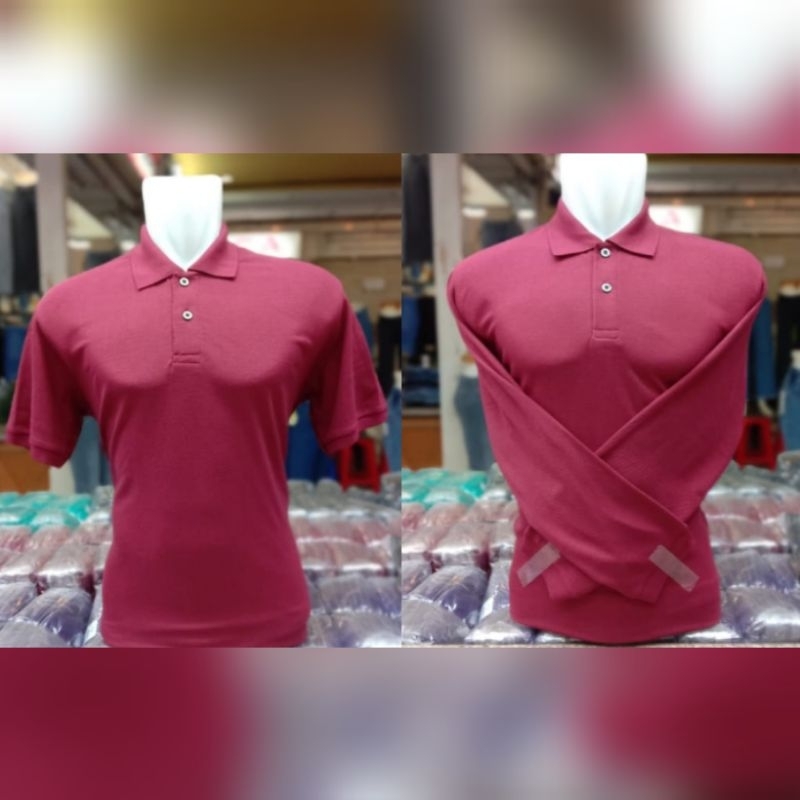 kaos kerah polo premium merah marun polos 607 pratama