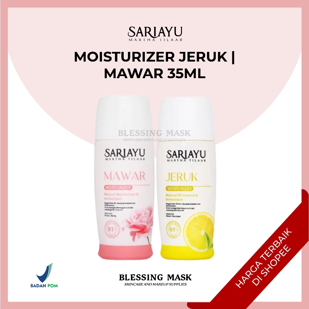 SARIAYU Moisturizer Mawar | Jeruk 35mL - Pelembab Wajah SARI AYU