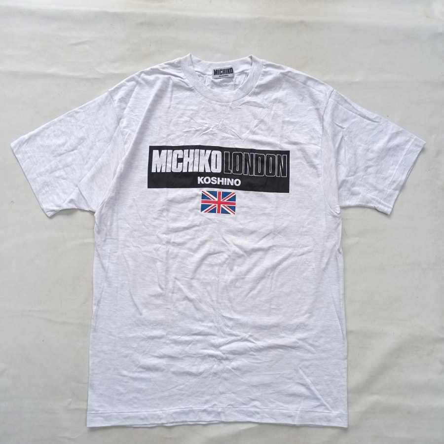 kaos vintage 90s michiko koshino London spellout logo tee single stich
