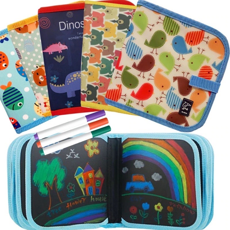 

mg Buku Gambar Edukasi Anak Magic Drawing Book Portable - Buku Gambar anak Portable bisa dihapus