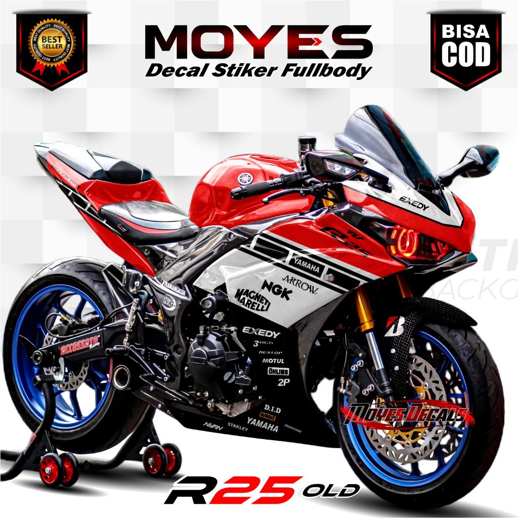 Decal Stiker Variasi Fullbody Yamaha R25 Design Motiv Anipersari Moto Gp