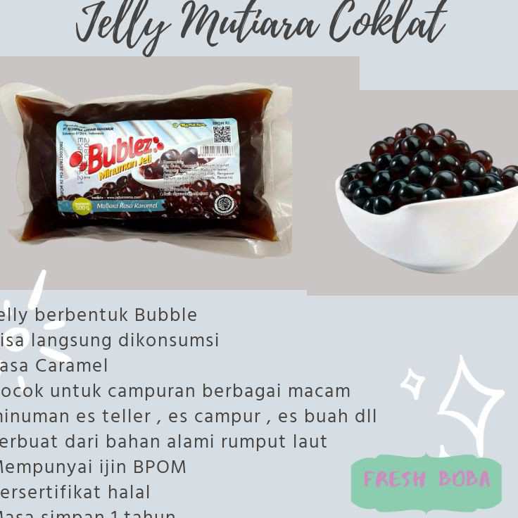 

WZKH3558 Minuman bublez jelly mutiara coklat rasa caramel