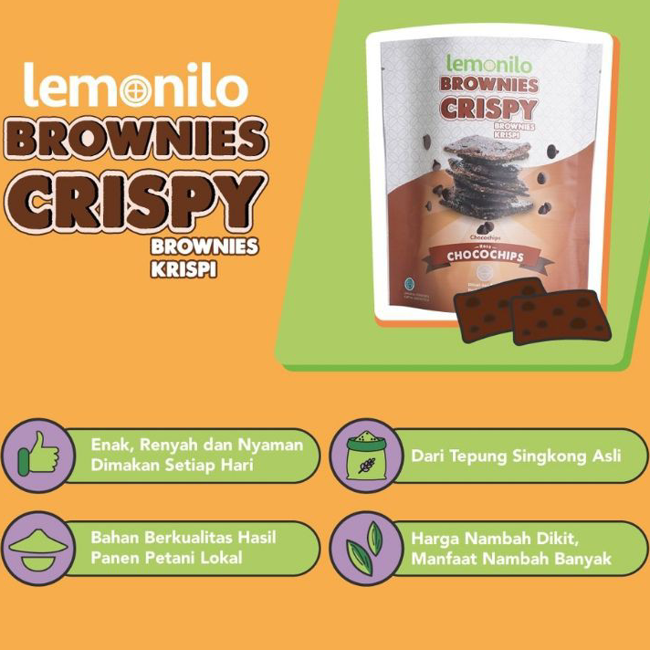 

Terkini LEMONILO BROWNIES CRISPY RASA CHOCOLATE | CEMILAN DIET SEHAT - coklat Best Seller