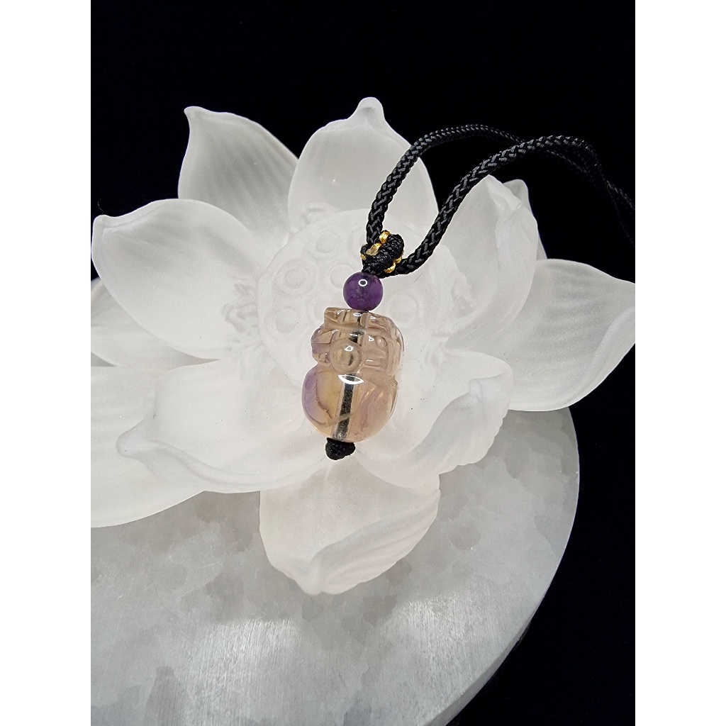 Liontin Batu Ametrine Amethyst Citrine PiXiu Quartz HQ 14x11mm F918