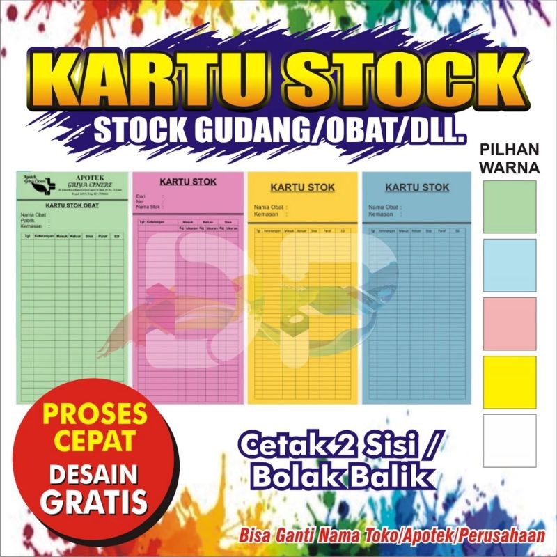 

Cetak Kartu Stock Custom / Kartu Stock Obat / Persediaan Barang, Kartu Iuran