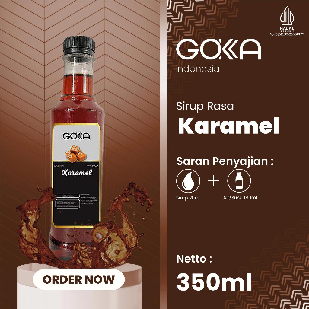 Karamel Syrup / Minuman Sirup Gokka Rasa Karamel 350ml