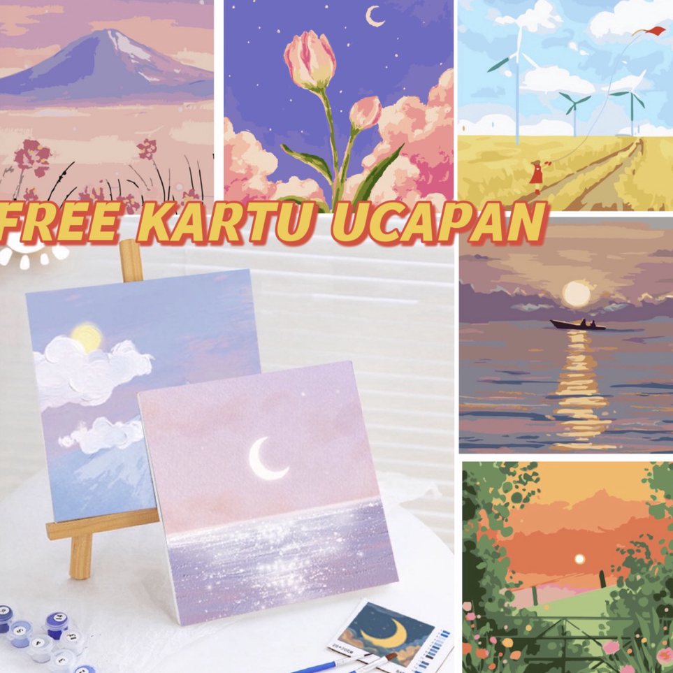 

Paling Popular 【 With Frame】 / Paint by Number / DIY Canvas Acrylic Paint / Painting kit / Deco Colouring art Big Sale