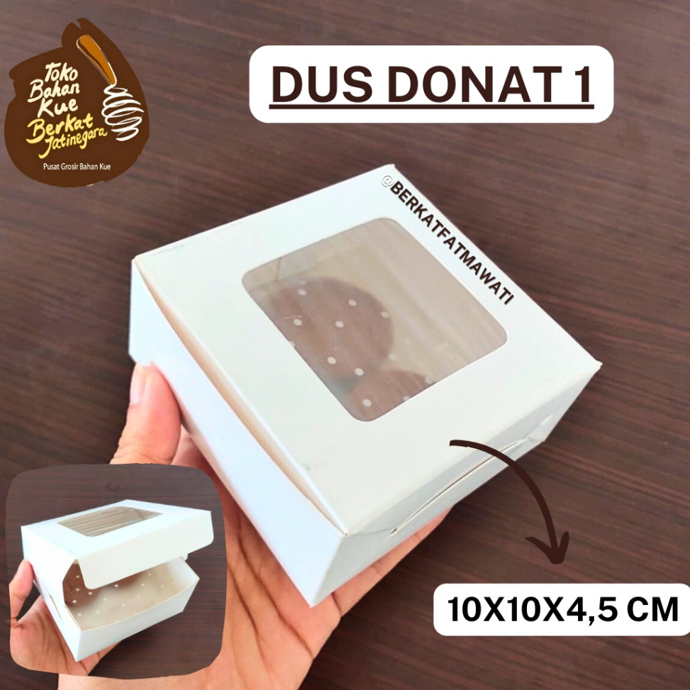 

☄️NEW✨ BOX MIKA PUTIH 10X10X4,5 CM / DUS DONAT ISI 5 PCS