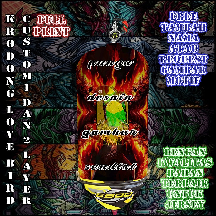 CUSTOM KERODONG LB / LOVEBIRD 2 LAYER FULLPRINT