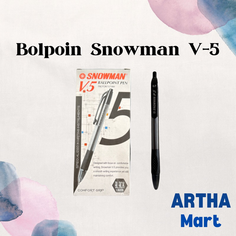 

SNOWMAN - PEN BOLPOIN V-5 HITAM (PCS)