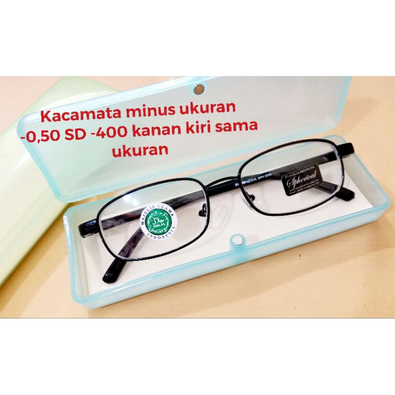 minus kotak besi -kacamata minus frame besi kotak pria wanita