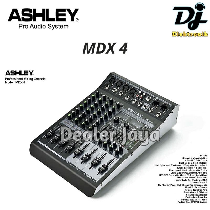 Mixer Analog Ashley MDX 4 / MDX4 - 4 channel