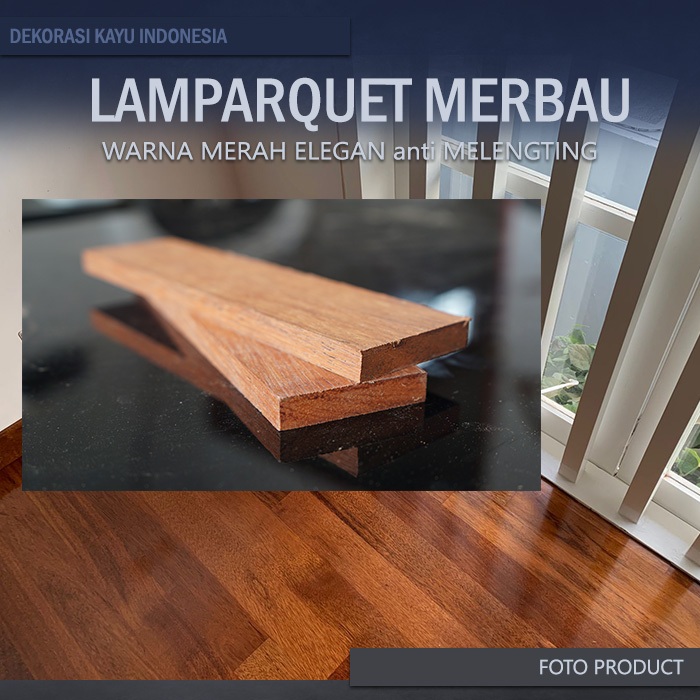 Parket lantai untuk kamar tidur menyegarkan dari kayu Merbau