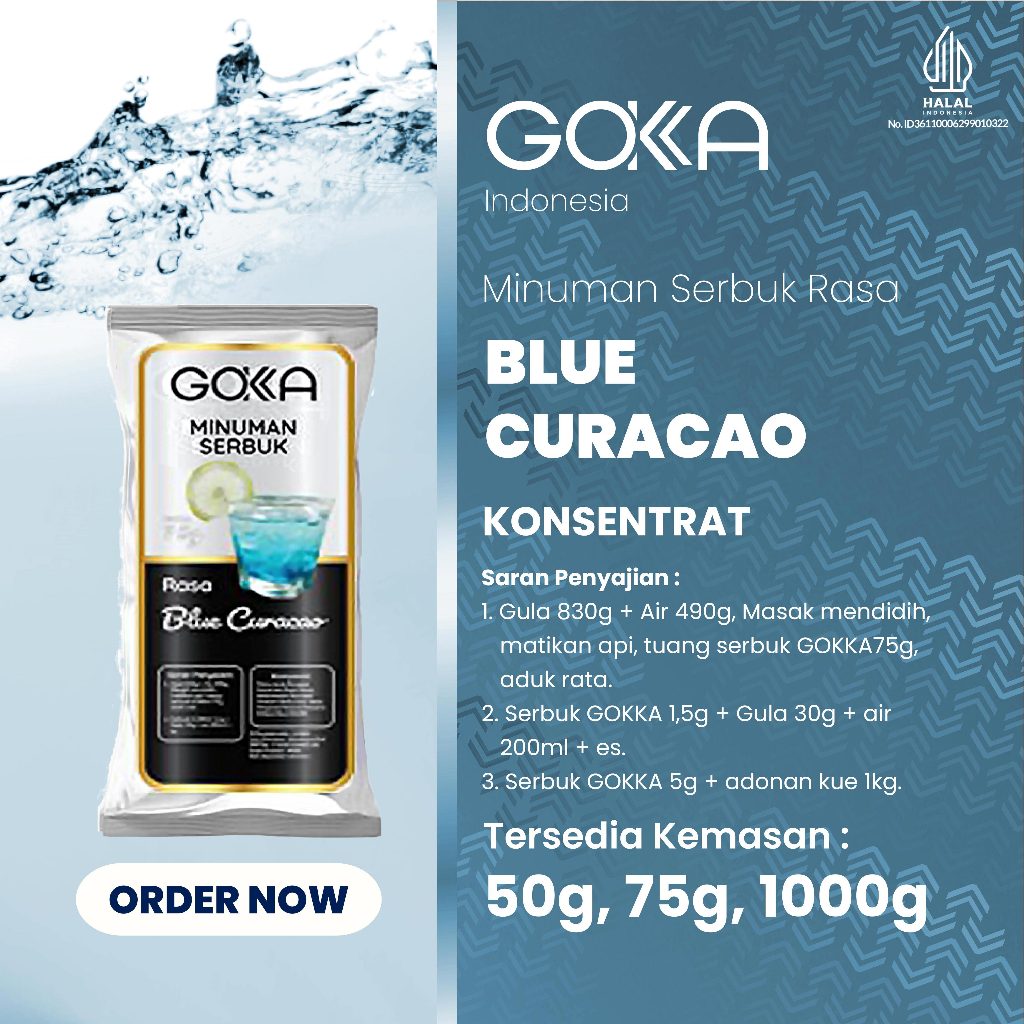 

Minuman Bubuk Blue Curacao / Powder Blue Curacao Gokka Kemasan 50gr