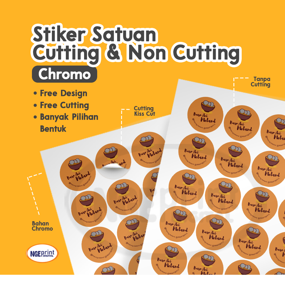 

[SATUAN & FREE DESIGN] Cetak Stiker Makanan Custom Chomo [CUTTING & TANPA CUTTING] / Stiker Label Kemasan Makanan & Minuman A3+ / Sticker Label Makanan Murah / Cetak Stiker Label Makanan Kromo