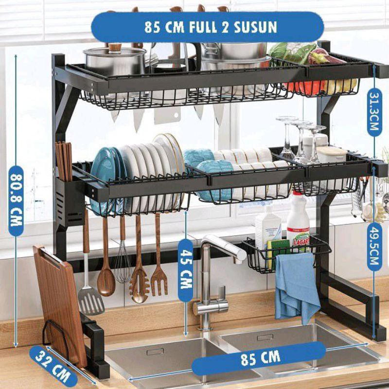 rak piring wastafel 85cm