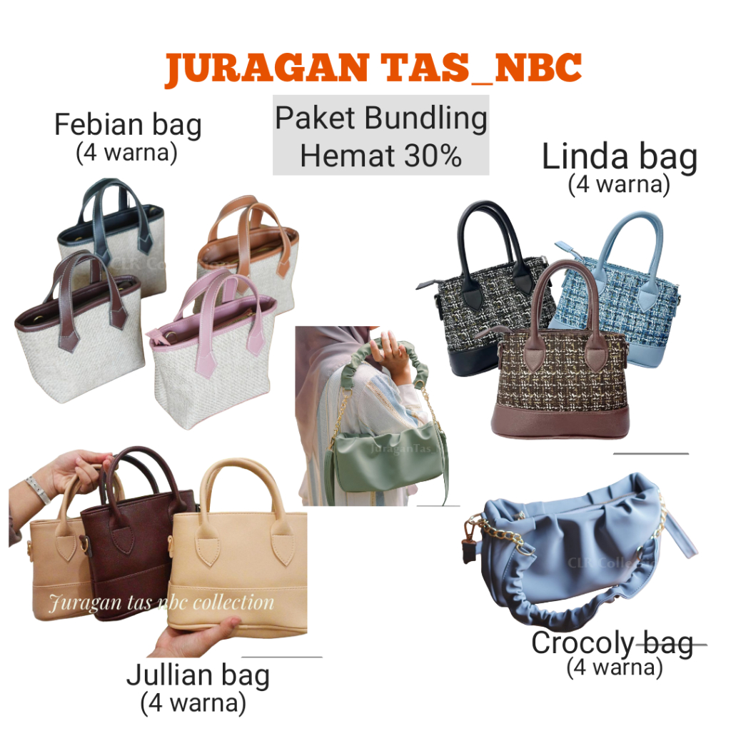 NBC - Paket bundling / Paket Usaha / Tas Selempang Wanita / Tas cantik / Tas Kekinian
