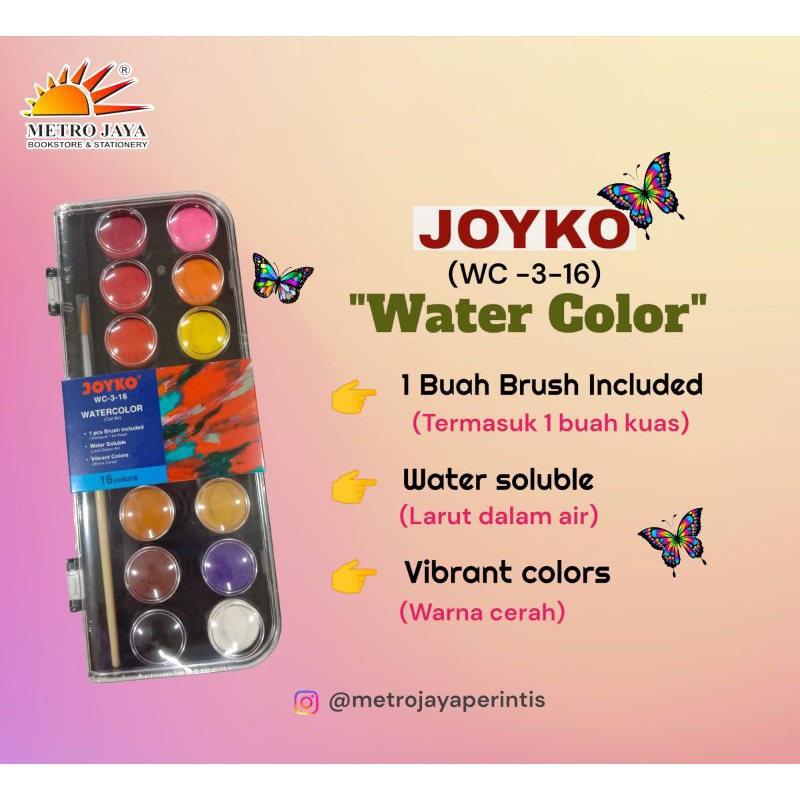 

JOYKO/WATER COLOR/CAT AIR ISI 16 WARNA/Cat Lukis