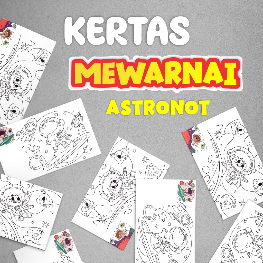 

Kertas Mewarnai Anak Bahan Tebal - Mewarnai Astronot