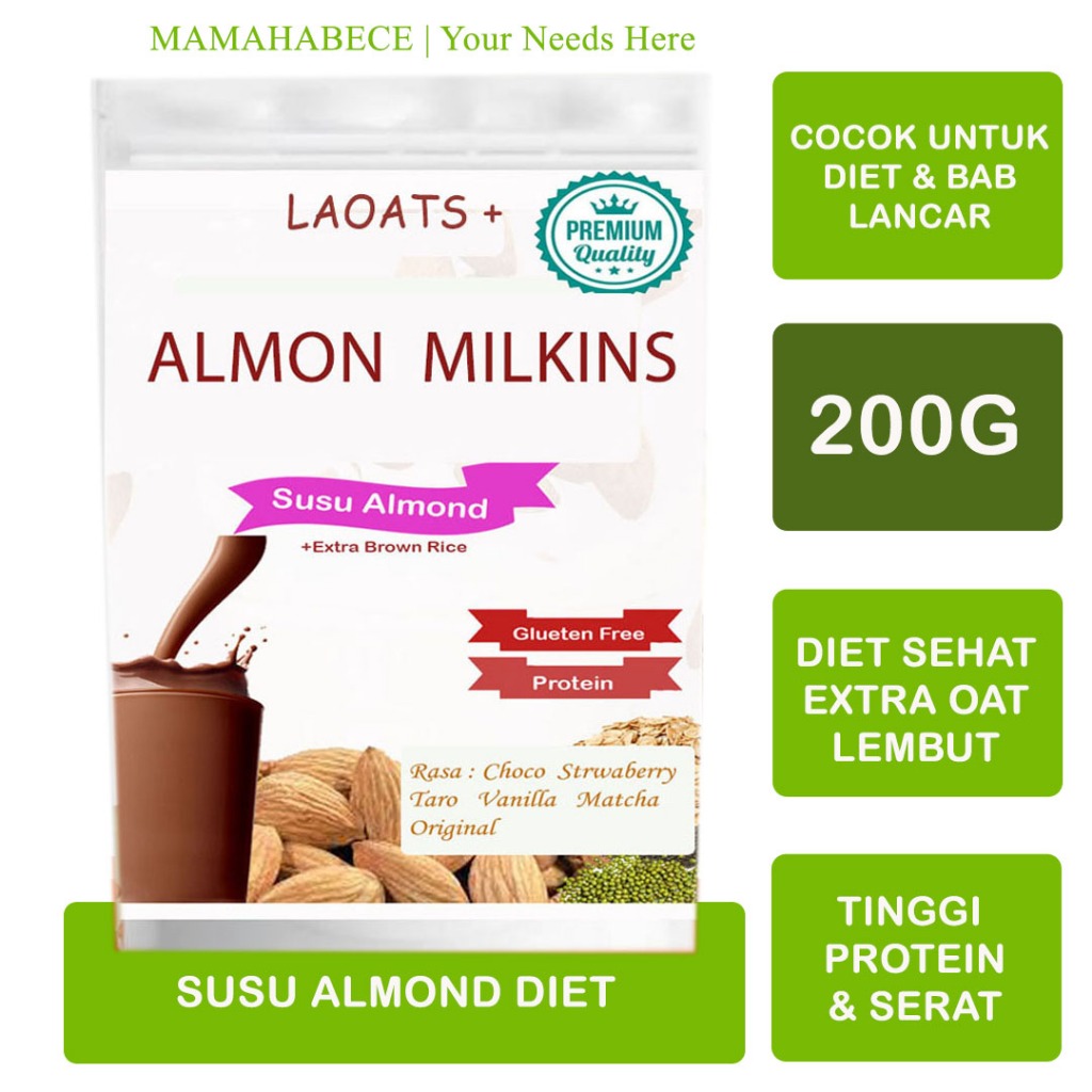 

Susu Almond Bubuk Penurun Berat Badan Bubuk Milk Diet Low Fat Oat Milk susu Rendah Lemak Untuk Diet Laoats Laoats (200g)