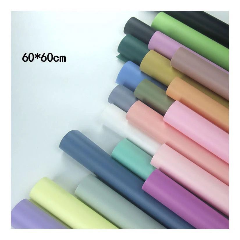 DOFF TRANSPARENT CELLOPHANE FLOWER WRAPPING KERTAS MATE DOP DOF TRANSPARAN POLOS WARNA WATERPROOF KE