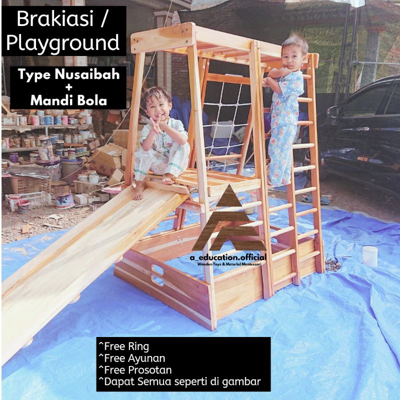playground brakiasi mandi bola mainan kayu