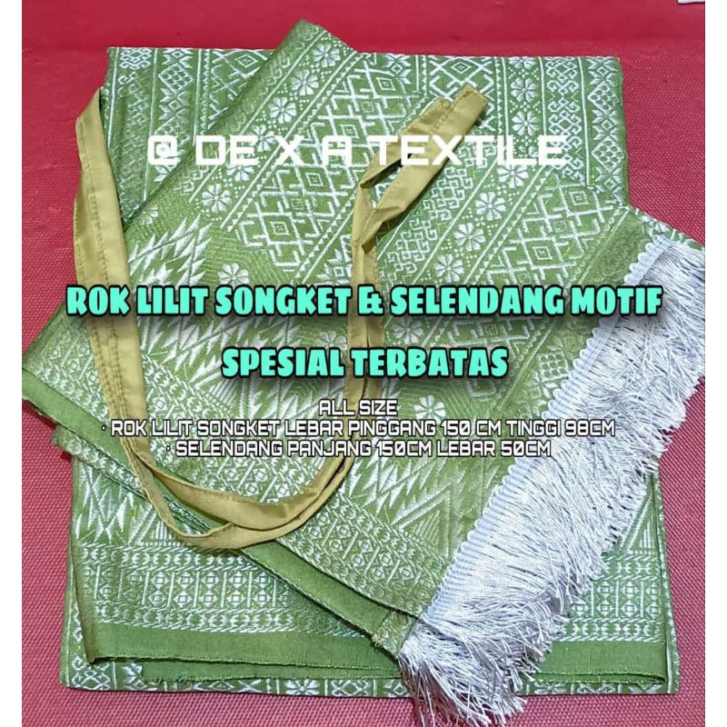 One Set Rok lilit songket Dan Selendang/Rok Lilit songket palembang/bawahan Kebaya