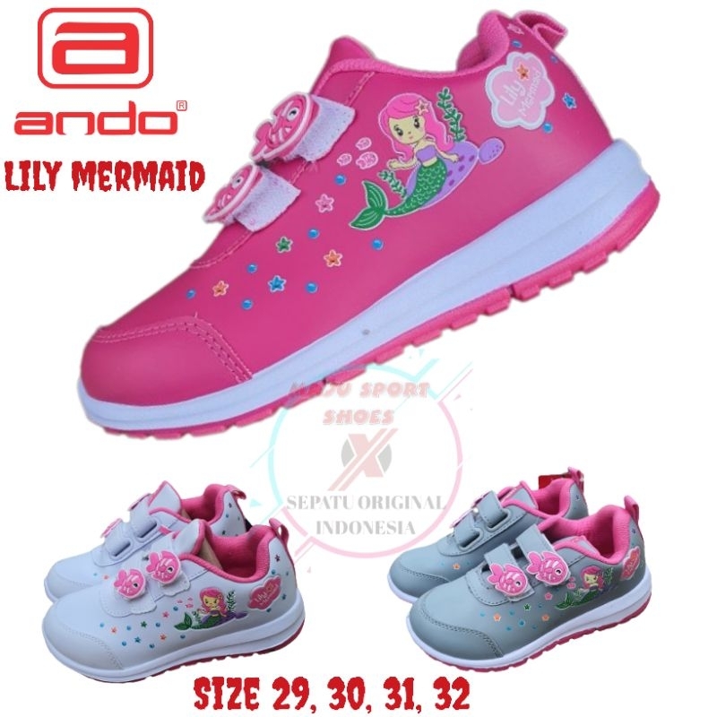 ANDO LILY MERMAID  / ANDO MIAW  / ANDO FEBE - SEPATU ANDO KARAKTER ANAK PEREMPUAN