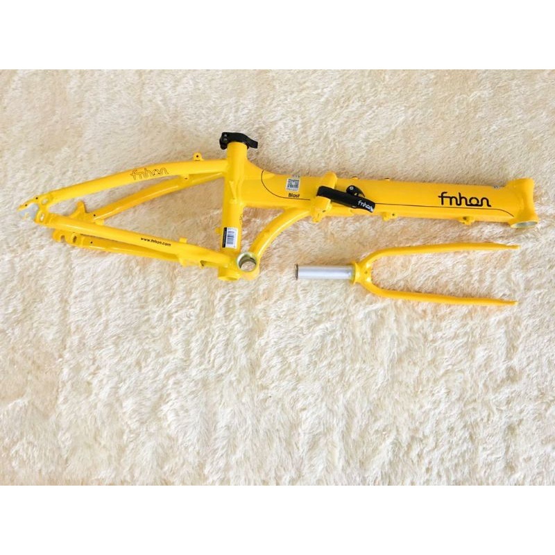 Frame Fnhon Blast kuning yellow Discbrake DB Disk Brake 20 22 inch Alloy tanpa Handlepost
