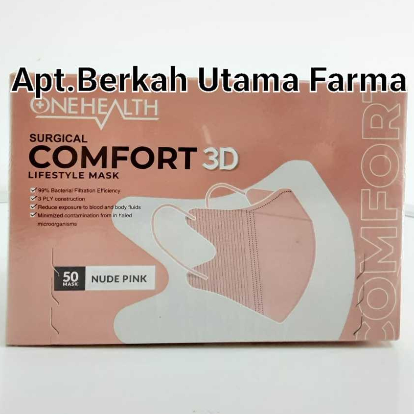 Masker Duckbill 3D (ONEHEALTH) Perbox isi 50 Warna Pink