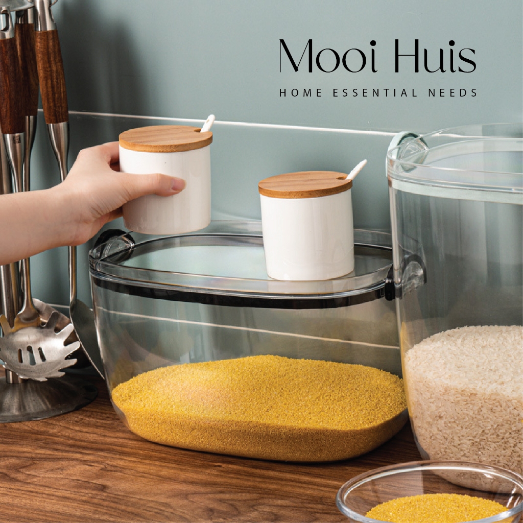 MOOI HIBISCUS Tempat Beras 5 kg/Wadah Beras 5kg/Tempat sereal/Tempat makanan kucing / Tempat Oat/Tem