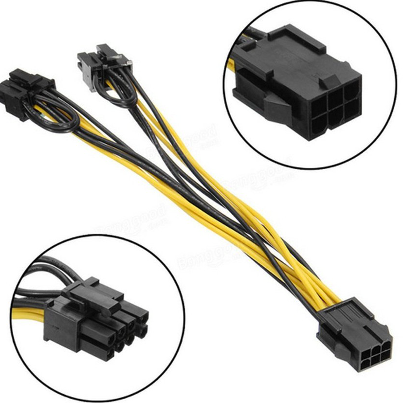 Terkini Kabel Power VGA PCIE 6 Pin To 8 Pin Cabang 2 PCI Express VGA