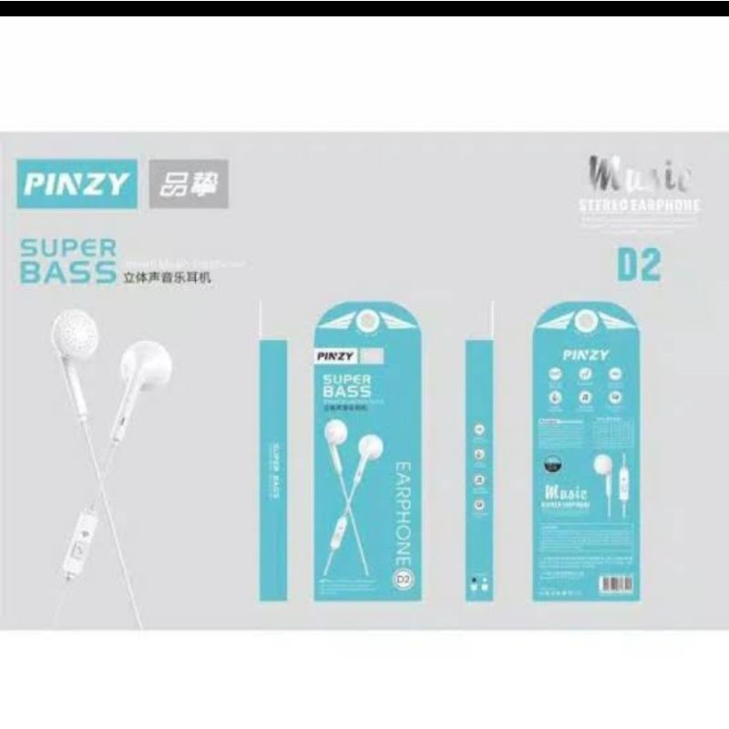 HANDSFREE EARPHONE PINZY D2 NON KARET SUPER BASS
