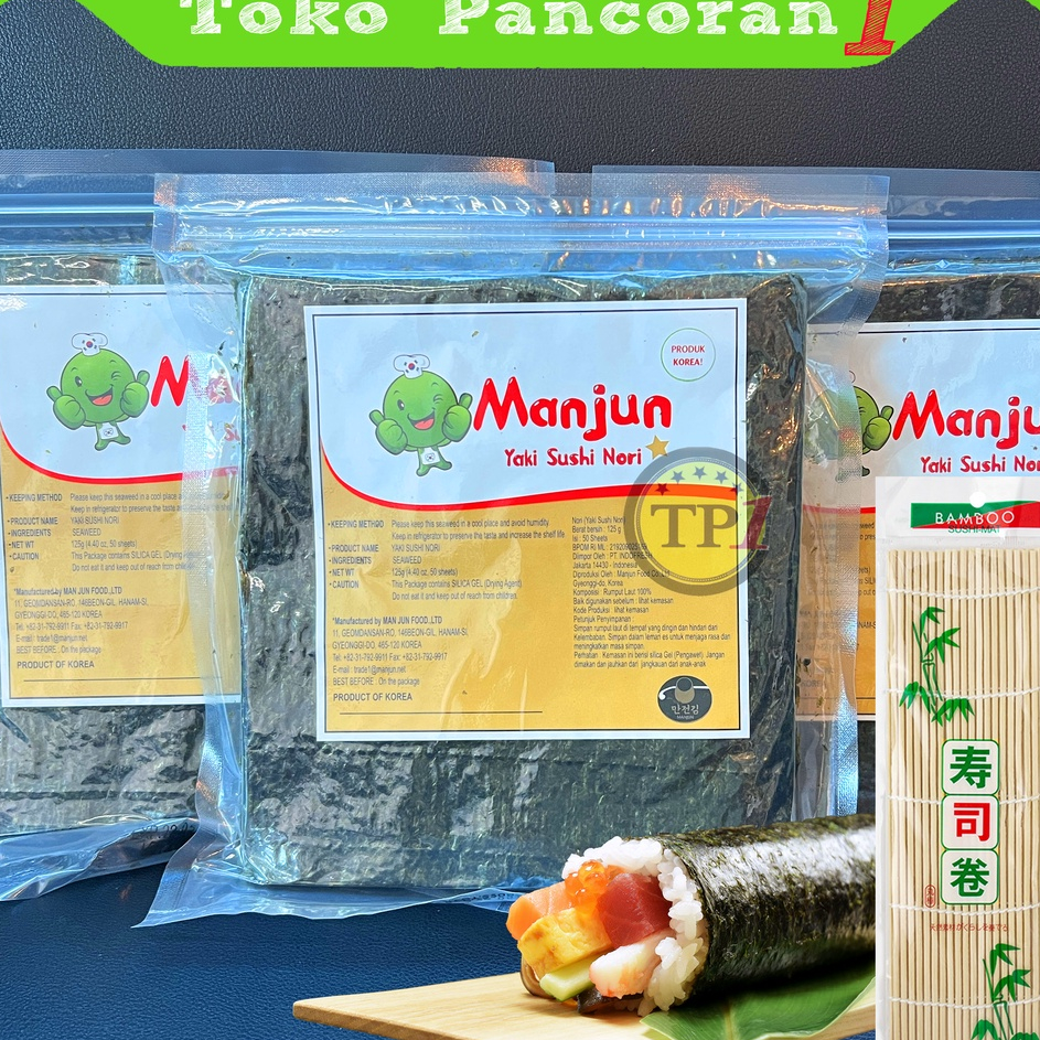 

Buruan Beli Manjun Yaki Nori 50 pcs SUSHI SEAWEED RUMPUT LAUT Korea