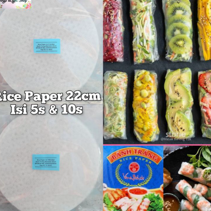 

Super Promo Rice Paper 5 dan 10 lembar banh trang diameter 22cm kulit lumpia vietnam topoki rice paper vietnam murah promo