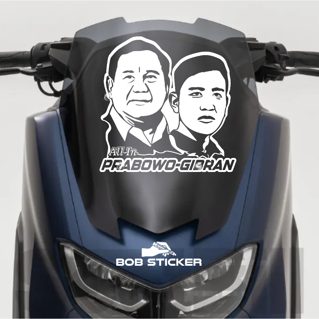 cutting stiker motor prabowo gibran - stiker visor motor prabowo presiden