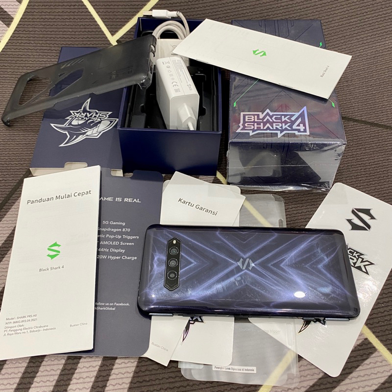 black shark 4 ram 8 / 128 resmi fullset original