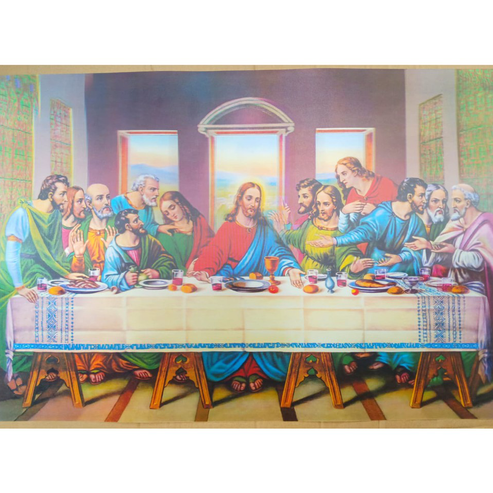 Penawaran TerbaikZ5l5K Pajangan dinding gambar 3D Mekah perjamuan kudus bunda maria yesus kristus ayat kursi kaligafi Alloh