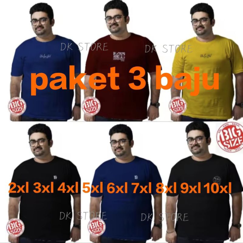 kaos pria big size jumbo 2xl -10xl ~ kaos distro jumbo ~ random