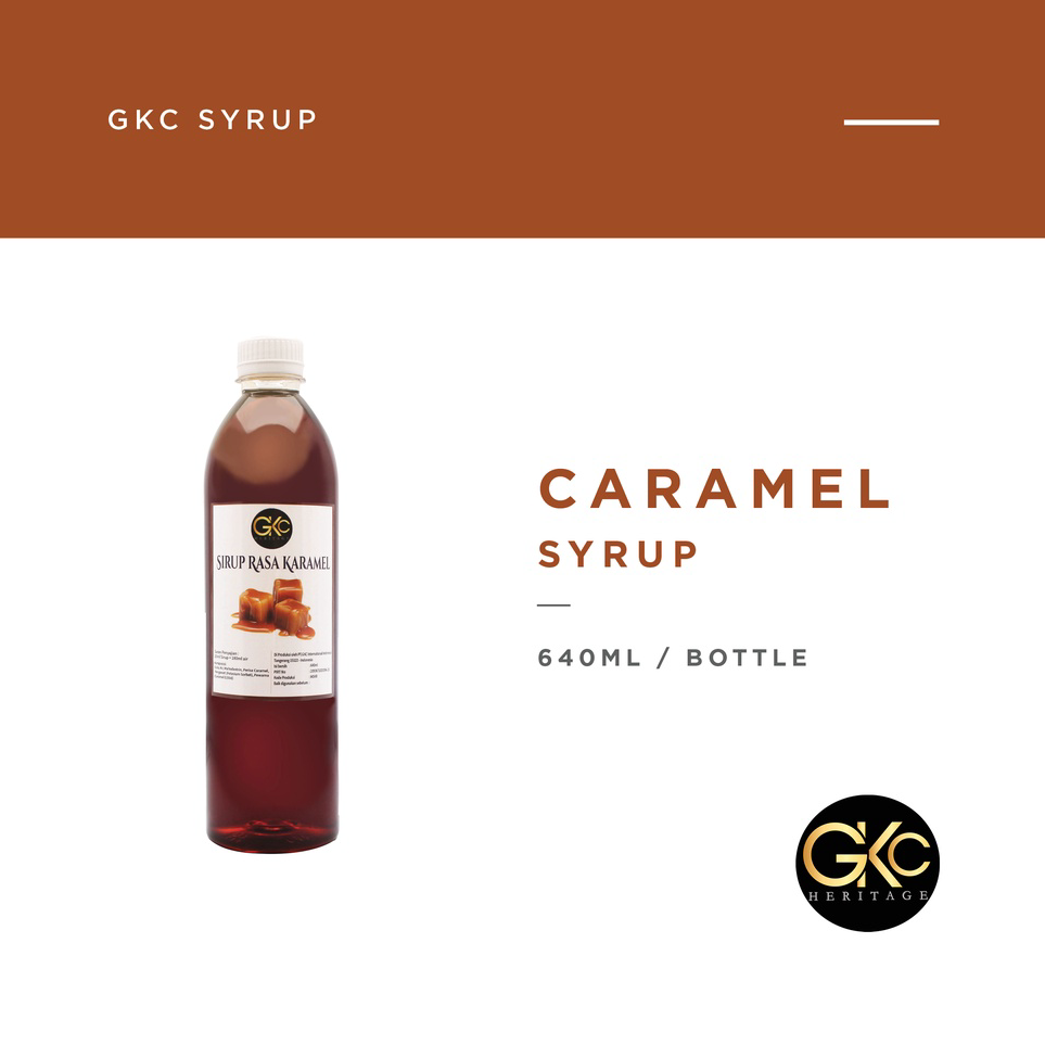 

Terbatas Syrup / Sirup Caramel , Hazelnut , Vanilla GKC Heritage 640ml Ready Stok