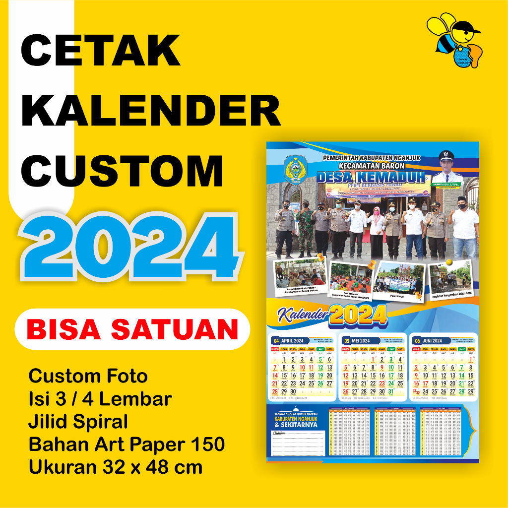 

Cetak Kalender 2024 BISA SATUAN Kalender Dinding Custom Foto Instansi Kantor Sekolah Pesantren Toko