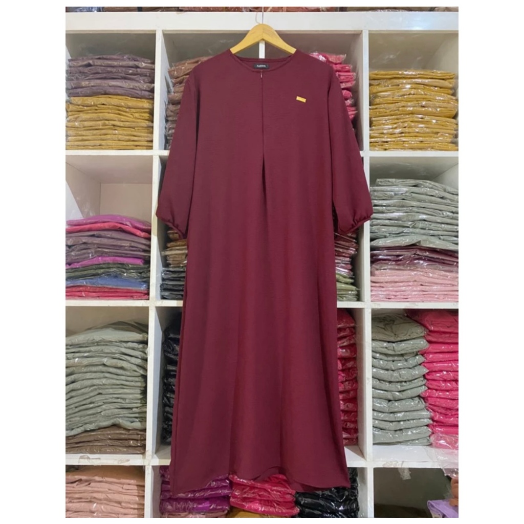GAMIS ABAYA CRINKEL MERAH MAROON LENGAN PANJANG PB 135