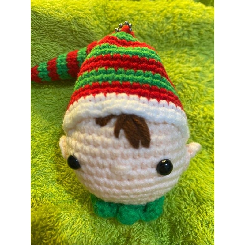 BONEKA RAJUT AMIGURUMI CHRISTMAS ELF ORNAMENT
