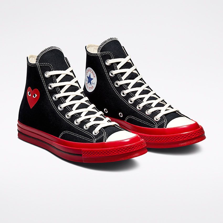 Converse x Comme des Garcons PLAY Chuck Taylor 70s High Top Black/Red/Egret - Original