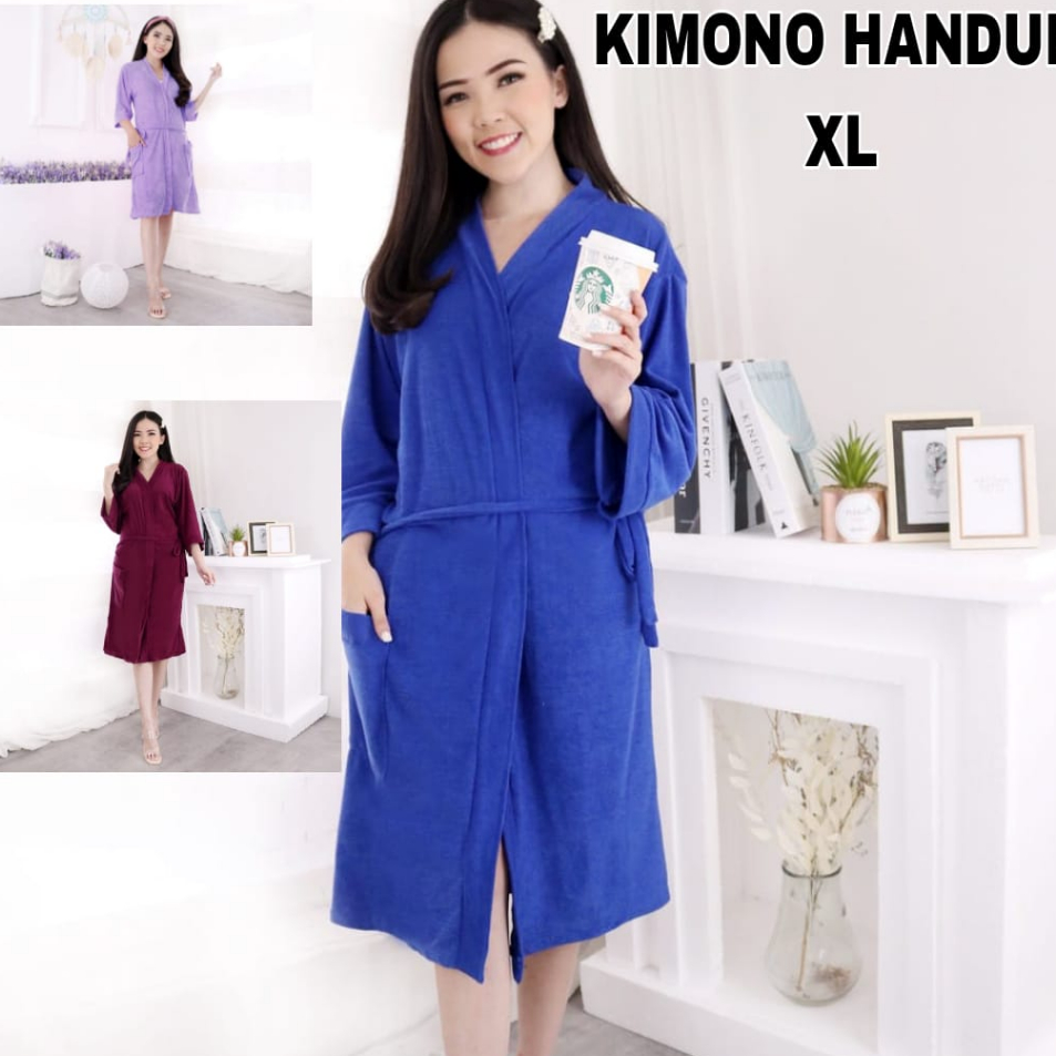Terkini Dtree . Kimono handuk polos dewasa size XL / Handuk kimono mandi wanita