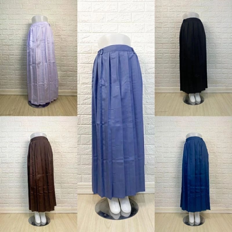 Seragam sekolah Rok pliskit panjang SMP SMA KERJA Bahan Drill