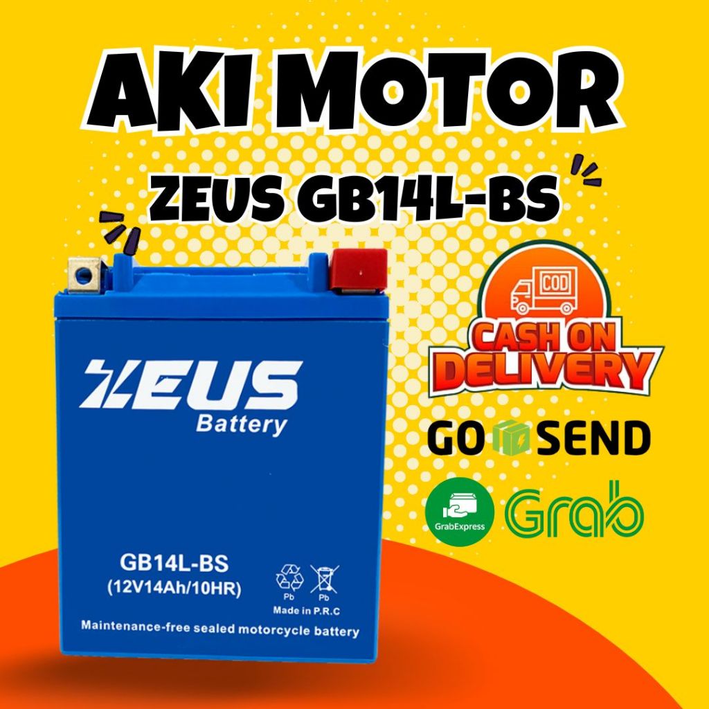 Aki motor GB14L HONDA VF 500 GS Aki Gel Zeus High Spec
