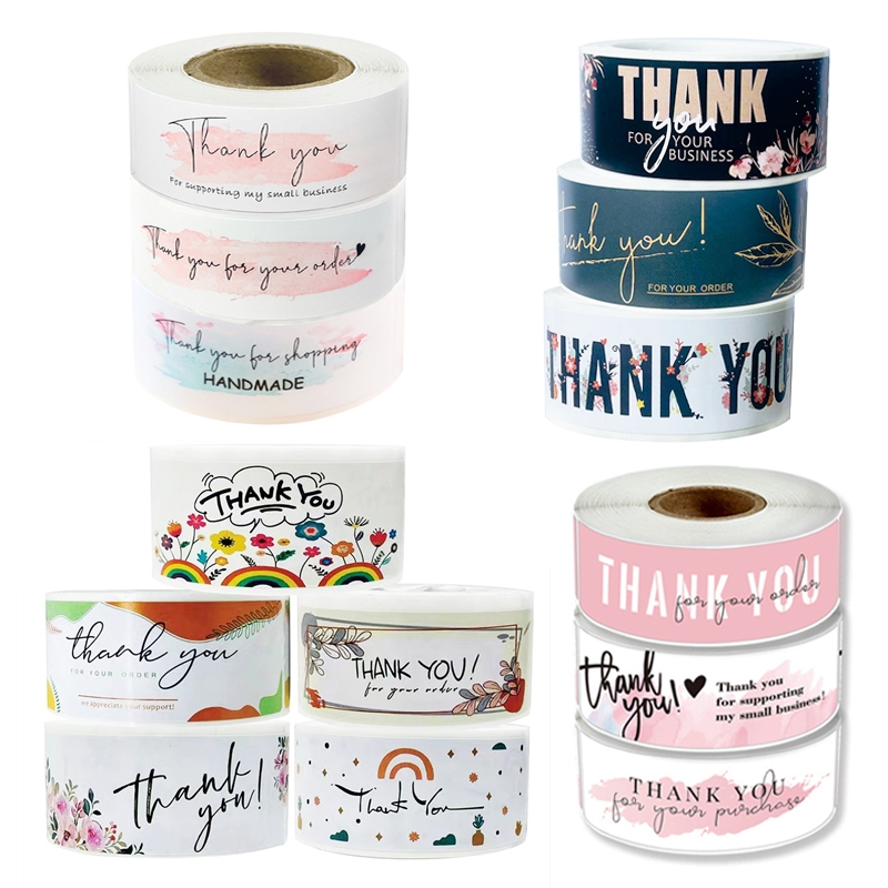 

Label Sticker Thank You Tag Segel Amplop Hampers Kado 7,5 x 2,5 cm (1 roll isi 120 pcs)