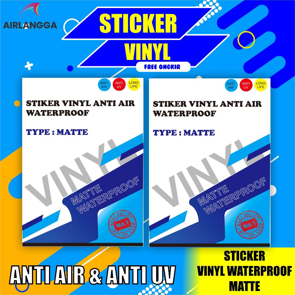 

Sticker Vinyl Matte Waterproof Anti Air Doff (isi 10 lembar)